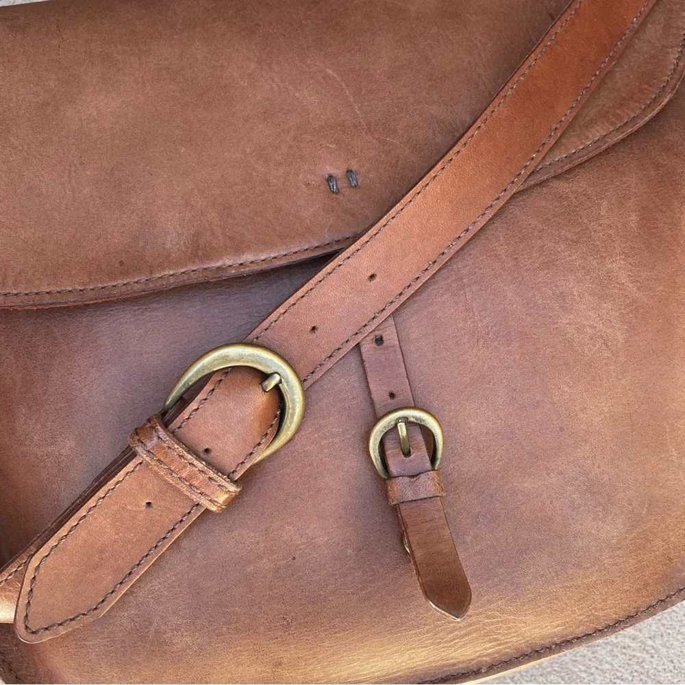 J.Crew • RARE VTG • Genuine Leather Postal Satchel Crossbody Bag & Wool Scarf